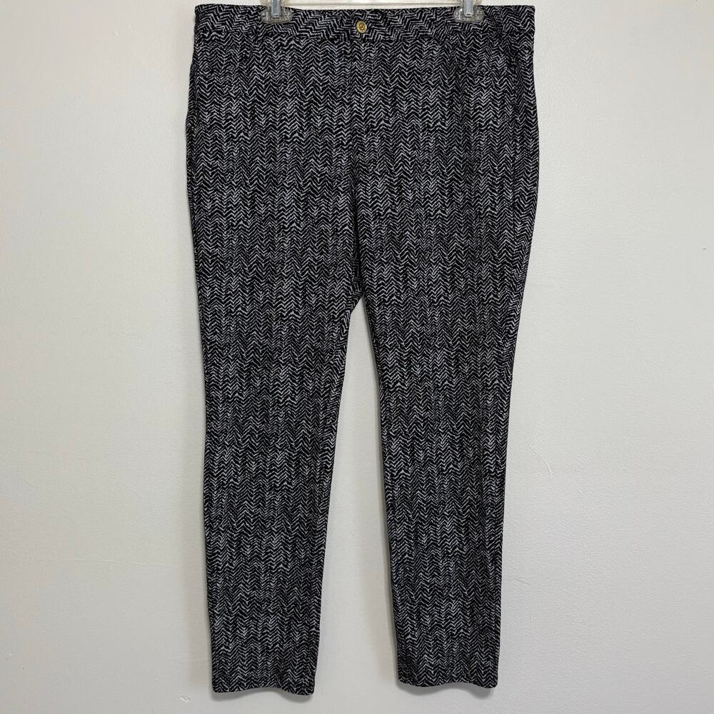 Michael Michael Kors Black White Zig Zag Ankle Pants Size 14